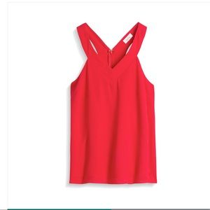Red Blouse with Back Detail Cutout